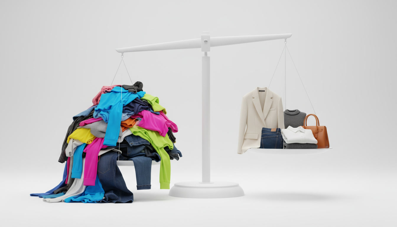 Comparaison fast fashion versus garde-robe capsule